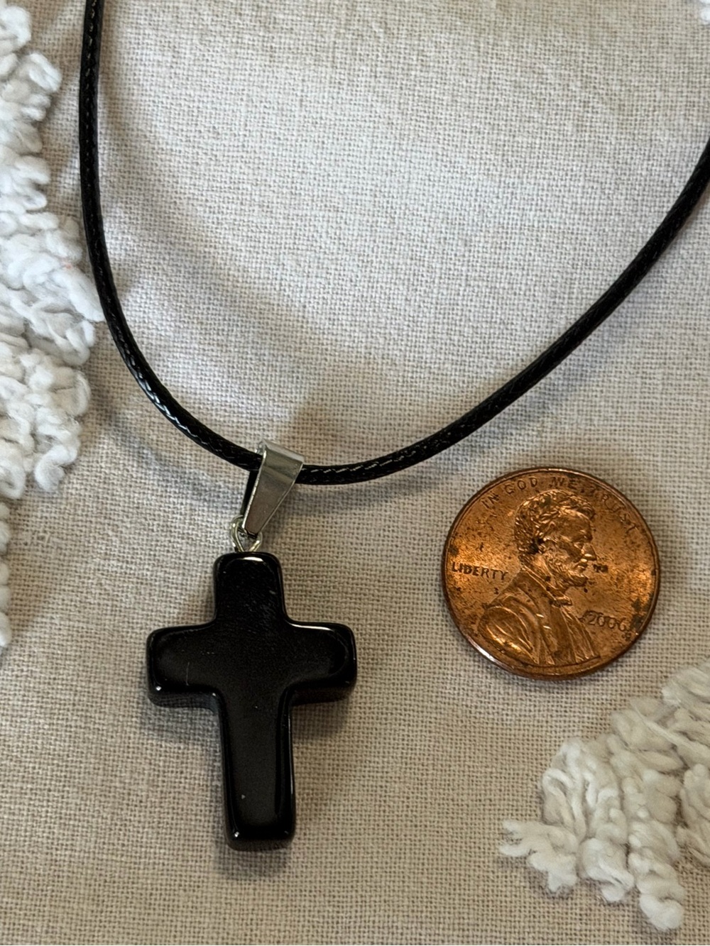 Black Cross Pendant Necklace - Picture 1 of 1